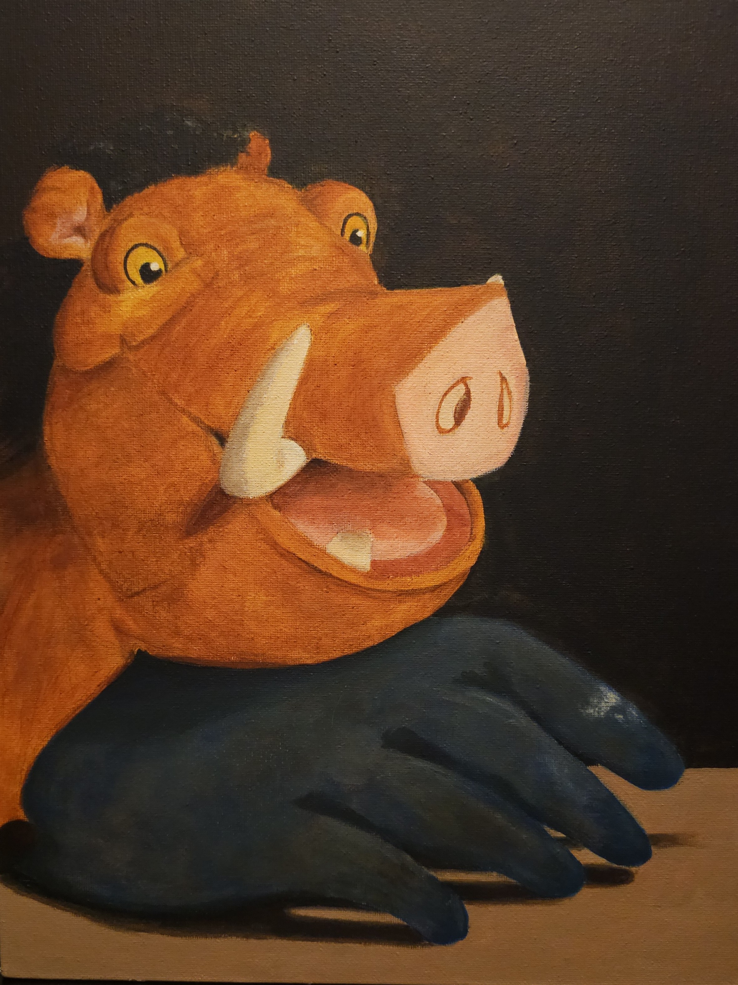 Pumba on a glove-painting